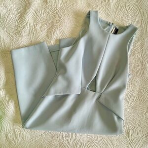Topshop Light Blue Zip-Up Dress with Cut out Design